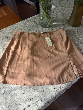 Francesca's Collections A-Line Mini Skirt in Dusty Peach
